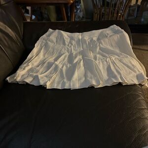 Forever 21 White Pleated Mini Skirt